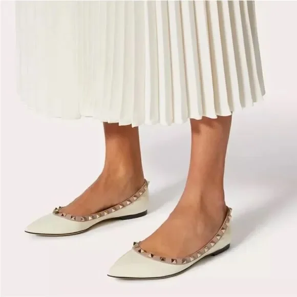 VALENTINO Garavani Rockstud Flats Yellow Lavender Purple - Picture 7 of 7